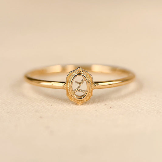 Petit Objet d'Art Tag Initial Ring