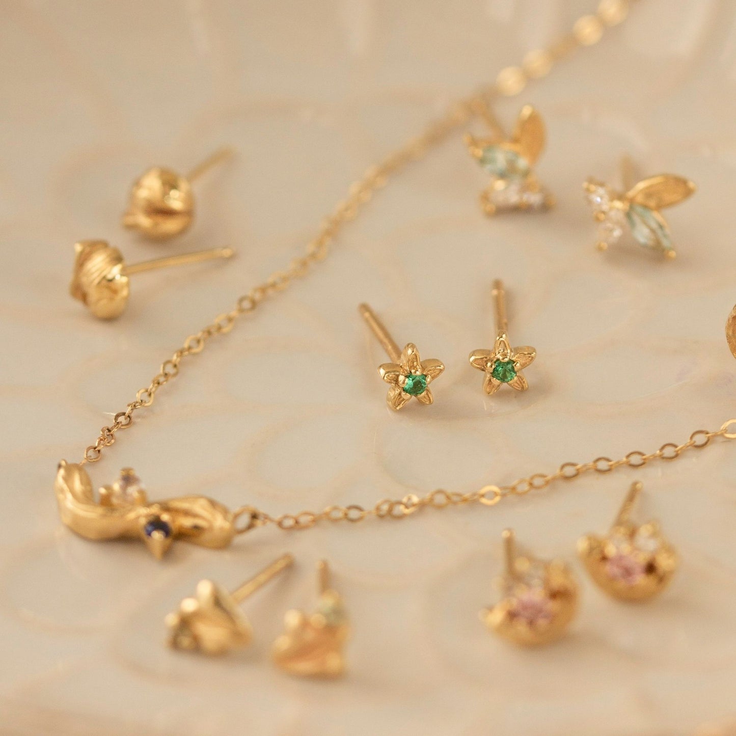 Green Fleur Earring (Single)