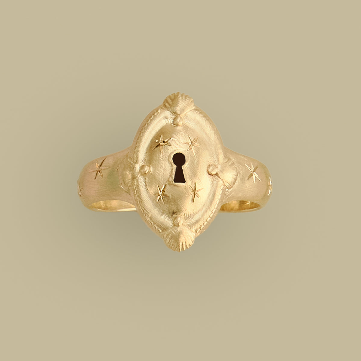 Vanity Keyhole Signet Ring - MADE TO ORDER
