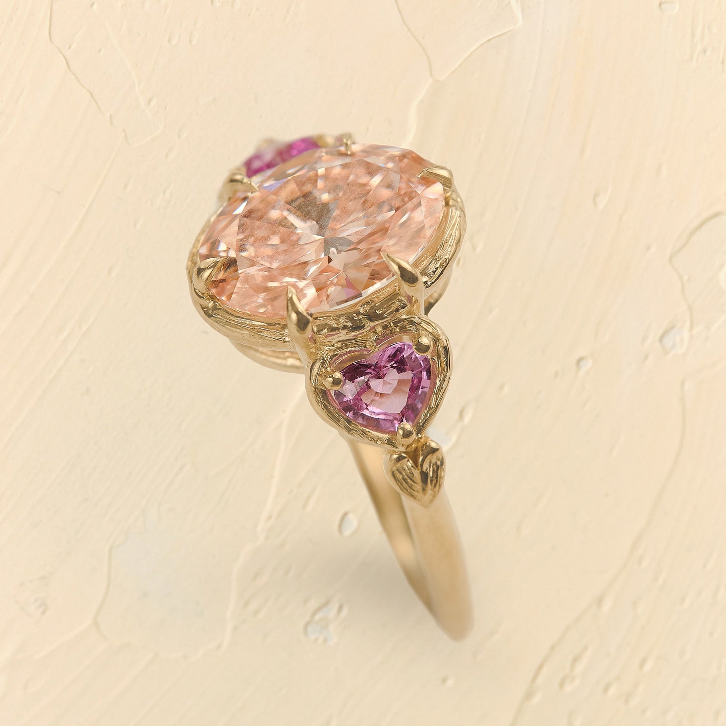 Glaze Love Ring - 2CT Light Pink Oval Diamond