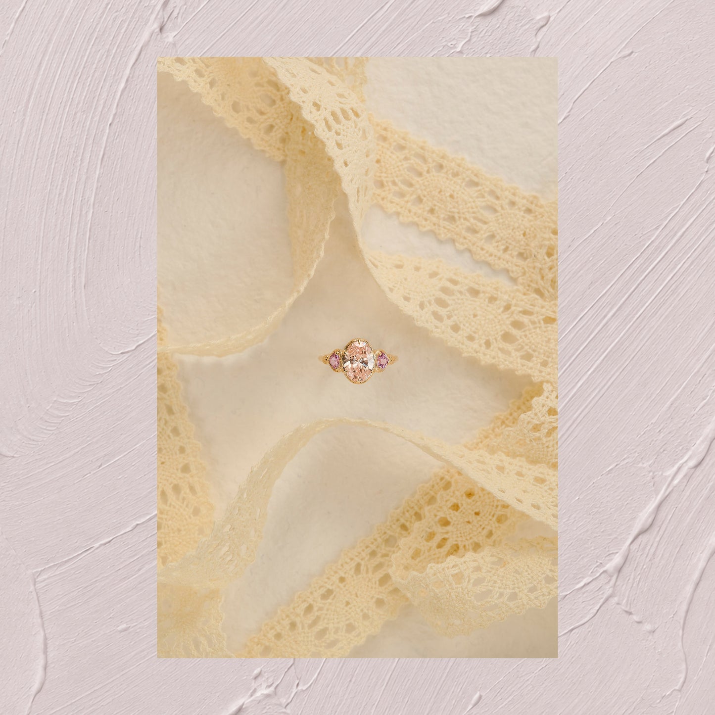 Glaze Love Ring - 2CT Light Pink Oval Diamond