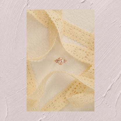 Glaze Love Ring - 2CT Light Pink Oval Diamond
