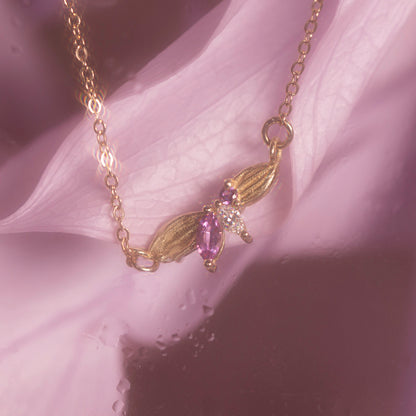 Pink Lily Necklace