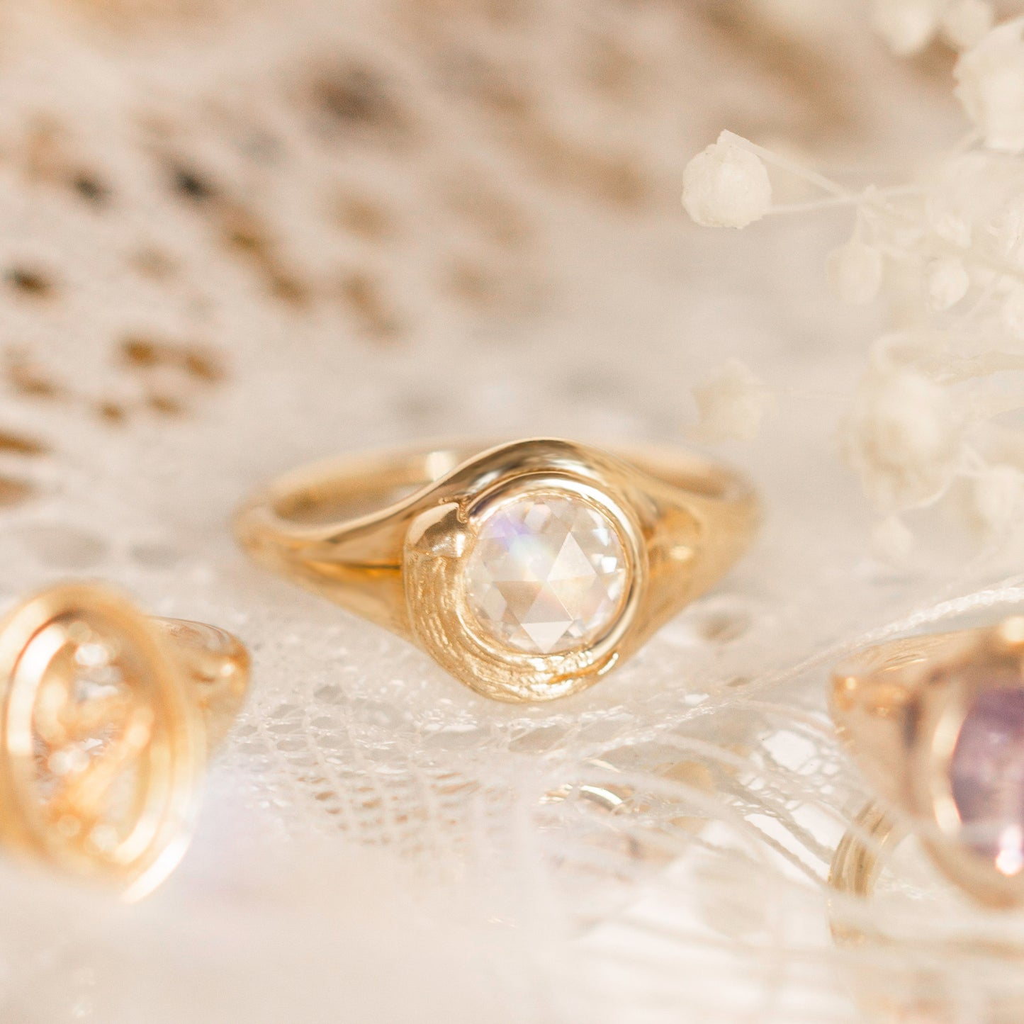 Van Gogh Rose-cut Diamond Signet Ring