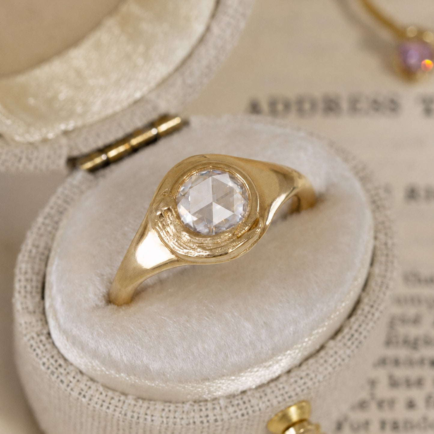 Van Gogh Rose-cut Diamond Signet Ring