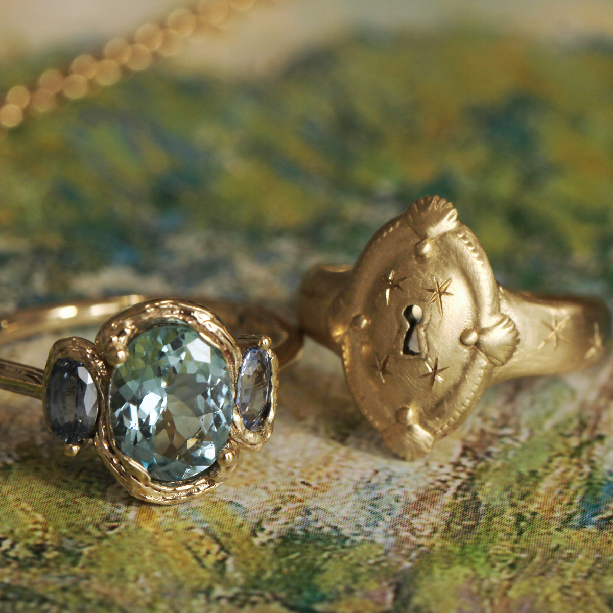 Vanity Keyhole Signet Ring - MADE TO ORDER