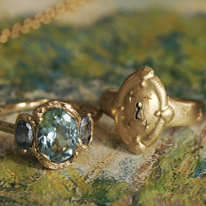 Vanity Keyhole Signet Ring - MADE TO ORDER