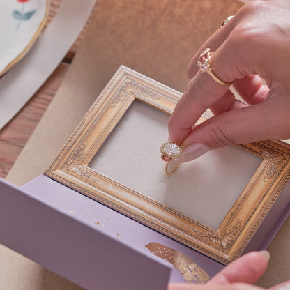 Glaze Maya Ring - 2CT Warm Tone Oval Diamond
